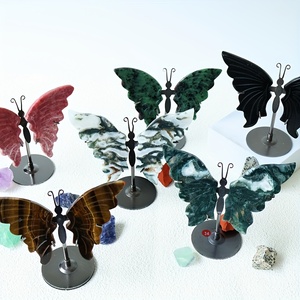 Vente en gros d'artisanat en cristal naturel <span class=keywords><strong>de</strong></span> haute qualité, ailes <span class=keywords><strong>de</strong></span> papillon en œil <span class=keywords><strong>de</strong></span> <span class=keywords><strong>tigre</strong></span> faites à la main, ailes en cristal pour la décoration, Cuican Fashion - Product Image 5