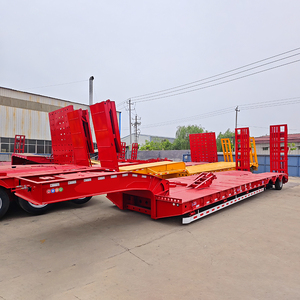 Chống ăn mòn lớp phủ ngỗng cổ <span class=keywords><strong>container</strong></span> bán Trailer 3-axle4-trục 50 Feet 80 tấn 100 tấn CE nặng phẳng Trailer - Product Image 1