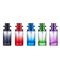 Flacon de parfum de luxe personnalisé, cylindrique en verre avec atomiseur, dégradé de couleurs épaissi, 20 ml, 30 ml