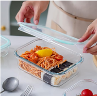 Boîte à lunch alimentaire en verre borosilicaté utilisation dans la cuisine récipient de stockage des aliments repas en verre boîte à lunch