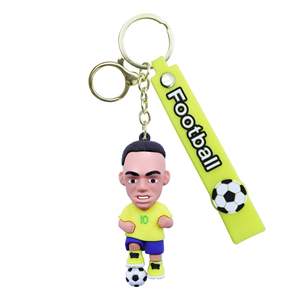 Cadeau promotionnel de football personnalisé - Porte-clés de football en silicone souple en gros, porte-clés pour fans et souvenir d'événement d'entreprise - Product Image 6