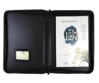 Portafolio de Piel Sintética Premium A4 con Logotipo Dorado Grabado Personalizado, Maletín de Viaje para Negocios, Carpeta para Contratos de Seguro