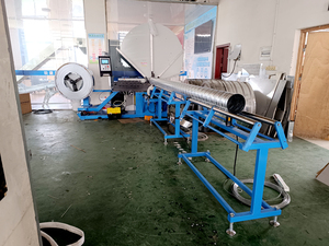 Mesin pembuat saluran Spiral otomatis HCY-1.5 Hvac mesin pembentuk pipa bulat baja sudut galvanis otomatis kualitas tinggi - Product Image 4