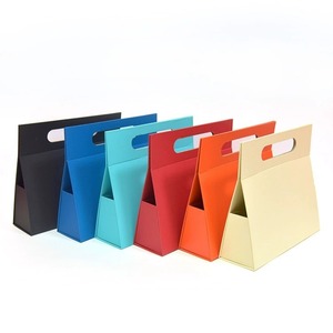 Customized Rigid Paper Bag Gift <b>Boxes</b> Triangular <b>Foldable</b> Collapsible Hand-Held Magnetic Closure - Product Image 2