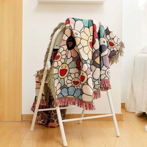 مخصص أزياء شعبية مختلفة عباد الشمس الملونة هدية للتنزهي من القطن حجم * * بساط منسوج بطانيات للسرير - Product Image 4