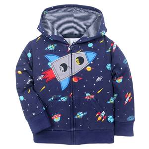 <span class=keywords><strong>Manteau</strong></span> à capuche imprimé fusée, nouveau design 2021, 100% coton, veste pour bébé garçon de 2 ans - Product Image 1