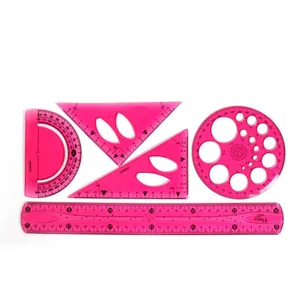 Back to School Stationery Supplies For Kids Student Flexible Bendable Unbreakable Combo 5PCS Ruler Pack PVC Ruler Set