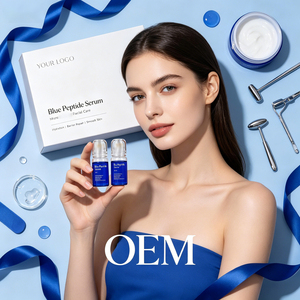 Sérum Visage OEM à l'Acide Hyaluronique et Peptide Bleu GHK-Cu – Essence Micro-Renouvellement Cutané, Pénétration Profonde des Nutriments, Réparation des Peaux Rugueuses et Vieillissantes - Product Image 4