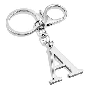LLavero de alfabeto con inicial de oro de acero inoxidable a la moda Simple 26 letras colgante de Metal accesorios para bolso iniciales en inglés de la A-Z - Product Image 1
