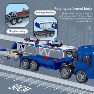 Camion jouet à friction avec éjection, déformation pliable, musique et lumières, mini voitures de course, cadeau pour enfants - Product Image 4