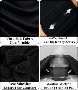 Sous-vêtements thermiques pour hommes, extensibles dans 4 directions, doux, confortables, légers, pantalons longs, ouverture à l'avant, durables, lavables en machine, à porter toute la journée - Product Image 6