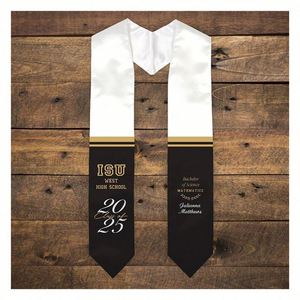 Étole de graduation personnalisée aux couleurs de votre école, à rayures personnalisées, cadeau de remise de diplôme, promotion universitaire 2025 - Product Image 1