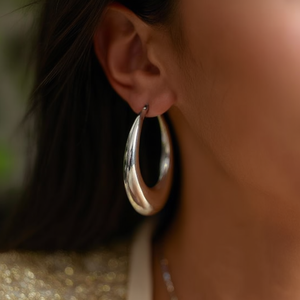 Orecchini a Cerchio E2415 in Lega di Zinco, Stile Classico Unisex, Gioielli alla Moda - Product Image 2