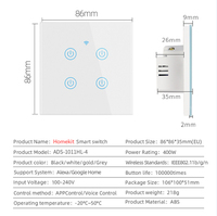 Interrupteur intelligent Apple Homekit 3 voies, commande vocale Siri et panneau tactile, matériau ABS étanche pour maison intelligente, interrupteurs muraux 220V