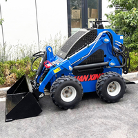 PENGIRIMAN GRATIS Mini Skid Steer Loader Murah, Loader Depan Beroda, Skidsteer Kebun Kecil, Wheel Skid Steer Loader