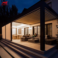 Wasserdichter Pavillon Motorisierte Outdoor Pergola Markise Garten Baldachin Lamellen Kits Dachs ystem Aluminium Pergola