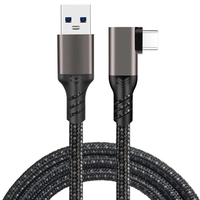 Cable de Auriculares Vr Link de Nailon USB 3.2 Gen2 de 10 Gbps y 90 Grados Tipo C para Cámara Oculus/Quest 3/Meta Quest 3S Quest2/Pro/Pico 4/Ultra