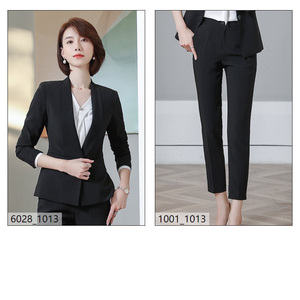 Completo da <span class=keywords><strong>Donna</strong></span> di Alta Qualità, Monopetto, Vestibilità Regolare, Elegante, Slim Fit, per Ufficio, Azzurro - Product Image 5