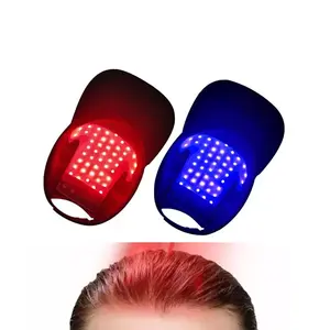 머리 성장을 위한 빨강과 파란 광양자 LED 빛 치료 적외선 운영 머리 성장 레이저 머리 모자 470nm 630nm 650nm