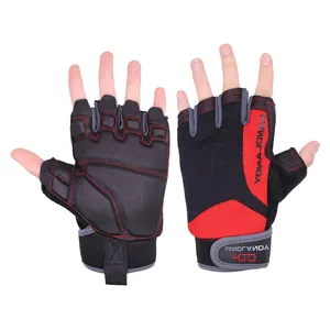 Pri Gewichtheffen Gel Gym Hand Grip Palm Pads Varkensleer Lederen Werk Sport Handschoenen