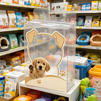 Boîte en plastique portable multi-tailles à motif personnalisé, de qualité alimentaire, transparente, pour le stockage et l'emballage de biscuits et friandises pour chiens