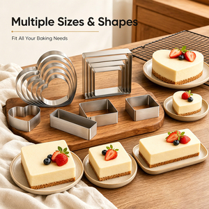 High Quality Stainless Steel Different Shapes Stainless Steel Cake Mousse <strong>Ring</strong> Rectangle Cookie <strong>Cutter</strong> - Product Image 6