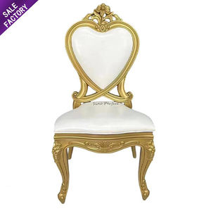 Oem Gold White Stacking Heart Shape Backrest Designer Hotel Outdoor Resin Plastic Wedding Party Banquet <b>Chairs</b> - Product Image 1