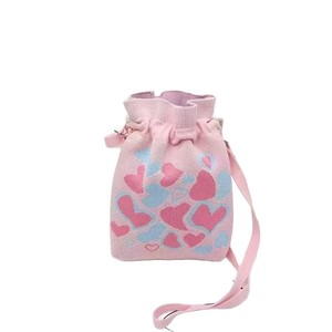 <span class=keywords><strong>Sac</strong></span> bandoulière en tricot polyester haut de gamme, design de niche, légèrement luxueux, avec cordon de serrage, mignon et polyvalent - Product Image 5