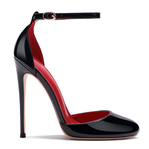 Cross-border Foreign Trade Wholesale European American New Round-toe Strappy Patent Leather Summer Stiletto Heel 10-12 <b>Sandals</b> - Product Image 2