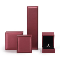 Stock Ring Box Schmucks cha tullen Set Luxus Grau PU Leder Schmuck Ring Geschenk verpackung Box