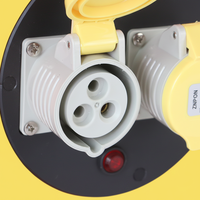 Prise industrielle CEE à trois pôles femelle 16/32A-4H/110-130V 2P+E IP44, montage sur panneau, laiton jaune PA66