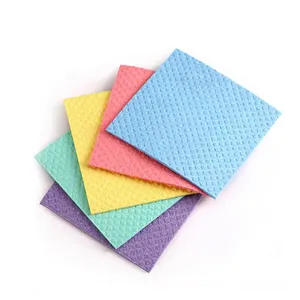 Eco-Friendly Reusable Cleaning Cloths Multicolor Swedish Dishcloths Cellulose Sponge Cloths for Kitchen