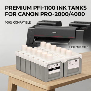 <span class=keywords><strong>Cartouche</strong></span> d'encre pigmentée compatible Enlite PFI1100 pour imprimante <span class=keywords><strong>Canon</strong></span> ImagePROGRAF PRO2000 6000 2100 6100 avec réservoir de maintenance MC30 - Product Image 1