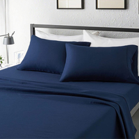 Wrinkle Fade Résistant Aux Taches Hypoallergénique Solide Blanc 1800 Microfibre Brossé 4 Pièces Queen Size Ensemble de Draps pour Maison Hôtel