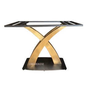 Table console d'entrée avec pieds en acier inoxydable doré, plateau en marbre et base irrégulière en acier inoxydable - Product Image 5