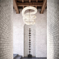 Lampu Gantung Nordic Customized Lights Alabaster untuk Meja Makan Hotel, Lampu Gantung Marmer Bentuk Tidak Beraturan