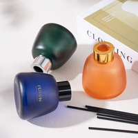 Flacon diffuseur de parfum d'ambiance personnalisé et unique, 100 ml, rond, en verre foncé, vide, avec bouchons, vente en gros