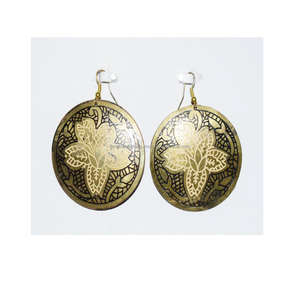 ต่างหูวงกลมสีน้ำเงินแบบชนบท1995เครื่องประดับทองต่างหูดอกทานตะวันตอกสีชมพูยาวเครื่องประดับเครื่องแต่งกายผู้หญิง - Product Image 6