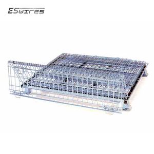 <span class=keywords><strong>Cages</strong></span> galvanisées pliables durables de grillage de stockage en acier en métal empilable fiable - Product Image 2