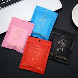 Bolsa con cierre personalizada impresa con orificio euro, resellable, de aluminio, para empaque de calcetines y ropa. - Product Image 4