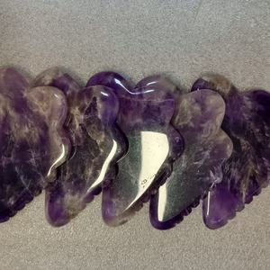 OEM Gua Sha Werkzeug lieferant Großhandel Lila Amethyst Gesichts walze und <span class=keywords><strong>Massage</strong></span> stein <span class=keywords><strong>Custom</strong></span> Design für Beauty Stone - Product Image 2
