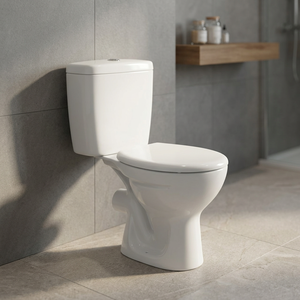 Rimless Italian Design Two Piece Ceramic Toilet Aqua Pan Close Couple Bathroom WC Commode Set - Product Image 2