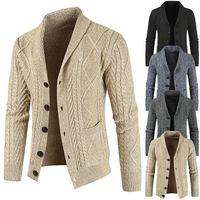 Hiver Chaud Hommes Casual Slim Fit Male Sweaters Jacket Thicken Cardigan Horns Thick Sweater Fashion Button Top Coat