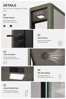 Cabine de bureau insonorisée économique pour 1 personne, cabine téléphonique acoustique modulaire, poste de travail individuel pour studio et appels privés