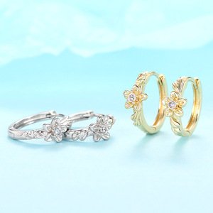 Orecchini Floreali con Zirconi per Donne, Eleganti Orecchini a Fiore, Gioielli alla Moda per Uso Quotidiano, Idea Regalo - Product Image 3