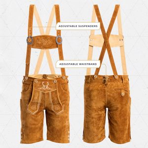 BAVARIA TRACHTEN Pantalones Cortos de Lana Personalizados para Hombre, Estilo Tradicional Bávaro Alemán para Oktoberfest con Diseño Bordado - Product Image 2