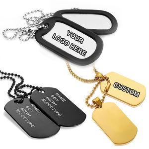 Regalos <span class=keywords><strong>de</strong></span> promoción Fábrica Estampado barato Acero inoxidable Etiquetas <span class=keywords><strong>de</strong></span> perro personalizadas para grabar <span class=keywords><strong>con</strong></span> collar Gomas negras - Product Image 4