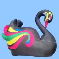 Cygne noir gonflable avec ventilateur dynamique-Modèle d'animal aquatique flottant pour expositions, accessoires publicitaires et équipement de location