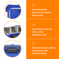 Conteneur isotherme pour aliments de 40 L, doublure rectangulaire en acier inoxydable, étagères réglables robustes pour la restauration et les buffets