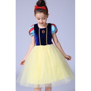 Robe Blanche-Neige pour filles, costume de princesse, robe en coton coupe trapèze avec cape rouge et coiffe - Product Image 1